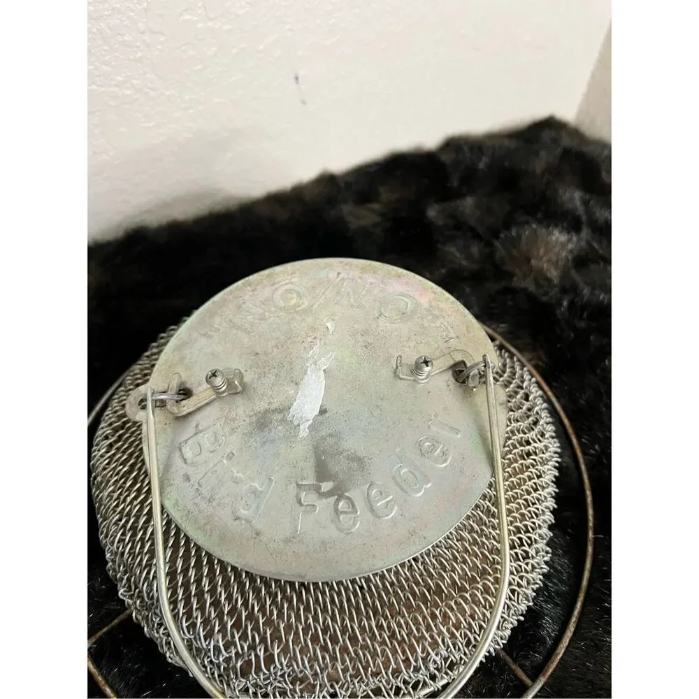 Vintage Nono no no Bird Feeder Metal Mesh Hanging Feeder